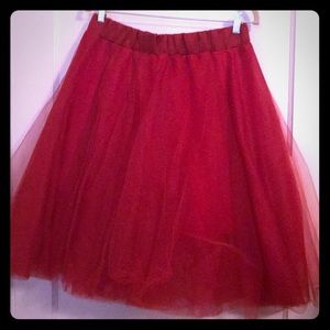 Gorgeous cherry Red tulle skirt - NWOT